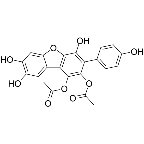 3-(4-羟基苯基)-1,2,4,7,8-二苯并呋喃五醇 1,2-二乙酸酯