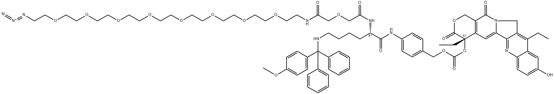 SN38-PAB-Lys(MMT)-oxydiacetamide-PEG8-N3