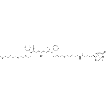 N-(m-PEG4)-N'-(biotin-PEG3)-Cy5