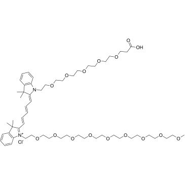 N-(m-PEG9)-N'-(PEG5-acid)-Cy5