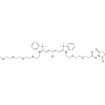 N-(m-PEG4)-N'-(PEG2-NHS ester)-Cy5